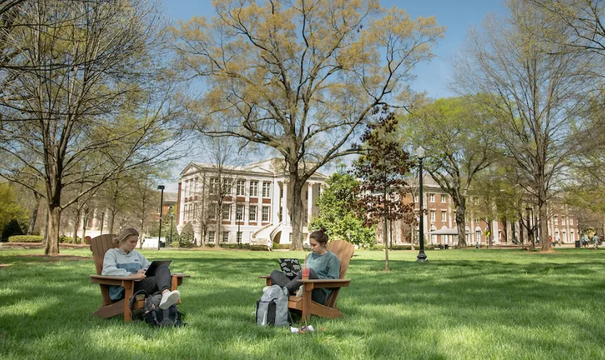 Students on the quad